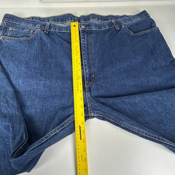 Levis 505 Jeans Mens 52x32 Regular Fit Straight Leg Non-Stretch Blue Stone Wash - Picture 11 of 15